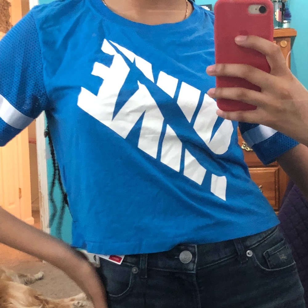 Cool Bright Blue Nike Crop Top